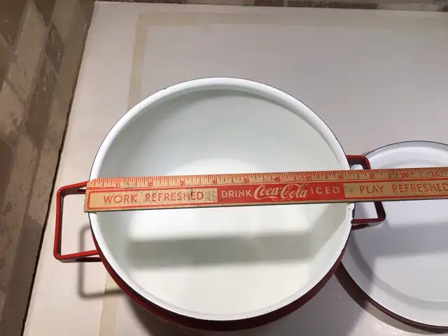 Vintage Arabia Finel Red enamel casserole cooking pot - 1960’s - Photo 2