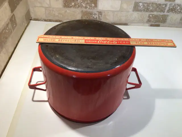 Vintage Arabia Finel Red enamel casserole cooking pot - 1960’s - Photo 5