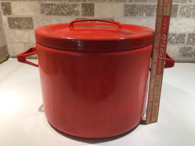 Vintage Arabia Finel Red enamel casserole cooking pot - 1960’s - Photo 6
