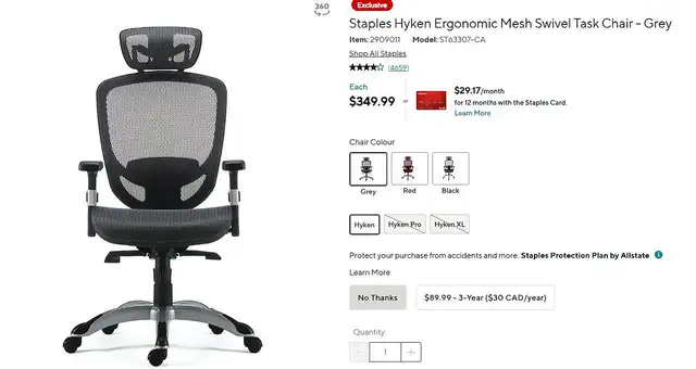Staples Hyken Ergonomic Mesh Swivel Task Chair! - Photo 5