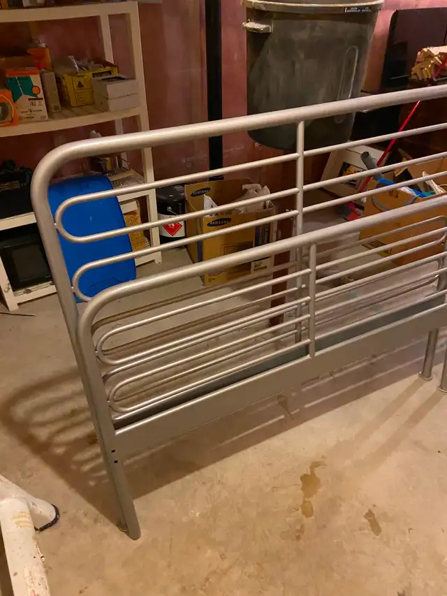 Double size metal bedframe, with headboard, and footboard