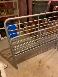 Double size metal bedframe, with headboard, and footboard