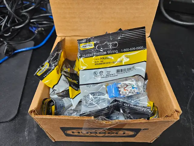 Hubbell HXJ CAT5e  Punch Down Wall Jack - Blue - Box Of 14