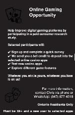 Online Casino Game Opportunity!