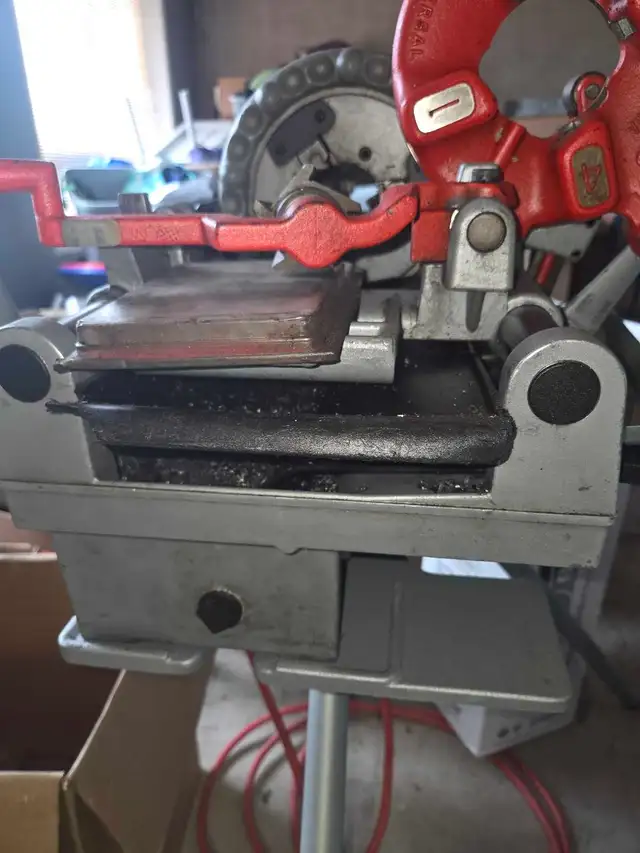 Gas pipe threading machine.