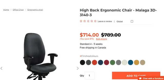 Global High Back Ergonomic Chair Malaga 3D 3140-3! - Photo 8