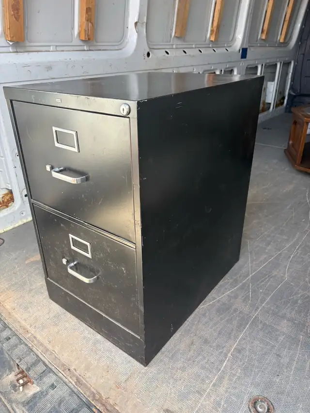 Free delivery used Black 2-Drawer Filing Cabinet - Photo 3