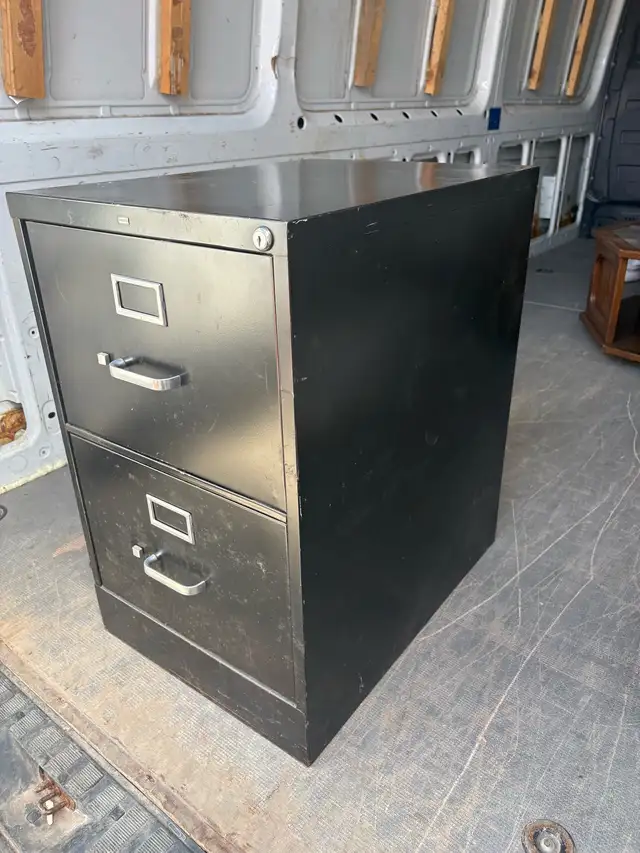 Free delivery used Black 2-Drawer Filing Cabinet - Photo 4