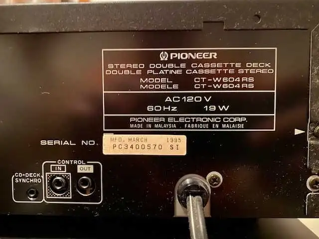 Pioneer CT-W604RS - Photo 5
