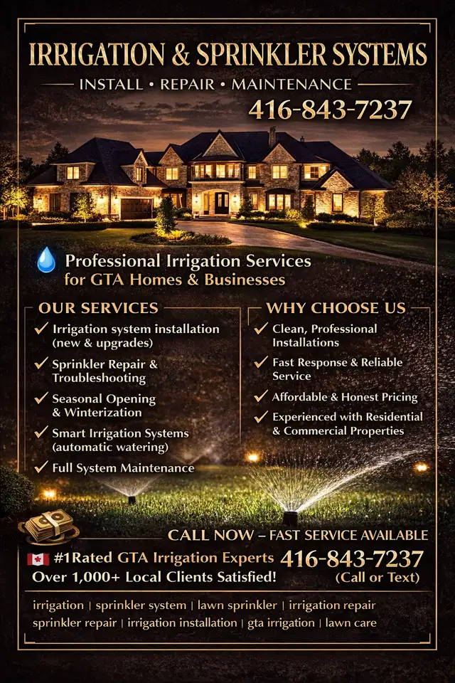 installed sprinkler system.