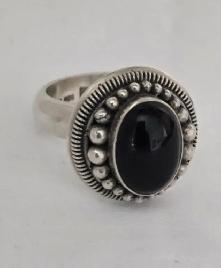 Suarti BA 925 Sterling Silver Onyx Ring Size 7