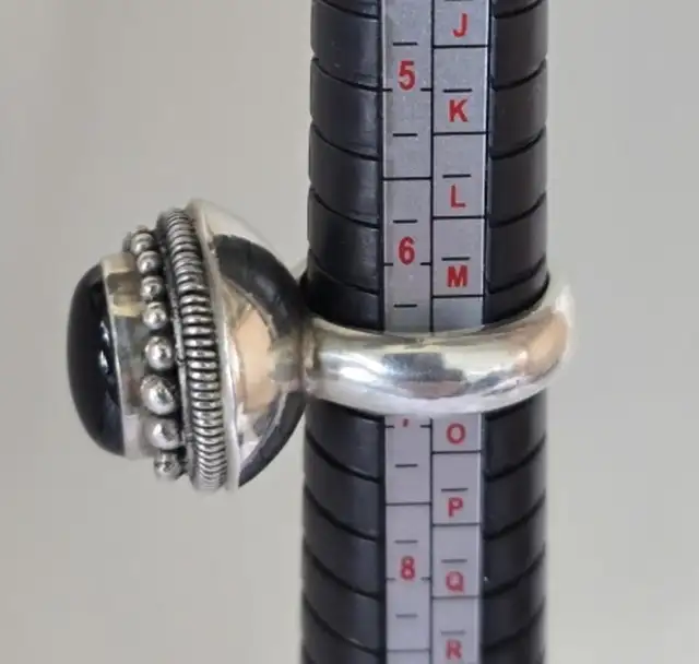 Suarti BA 925 Sterling Silver Onyx Ring Size 7 - Photo 2