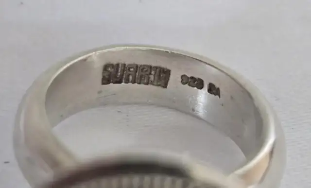 Suarti BA 925 Sterling Silver Onyx Ring Size 7 - Photo 3