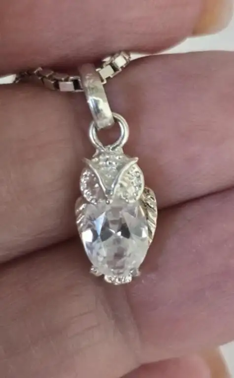 925 Sterling Silver 24' Chain Owl Pendent - Photo 3