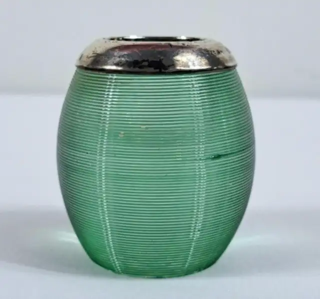 Vintage Sterling Silver Topped Glass Match Holder