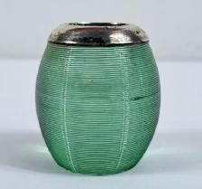 Vintage Sterling Silver Topped Glass Match Holder