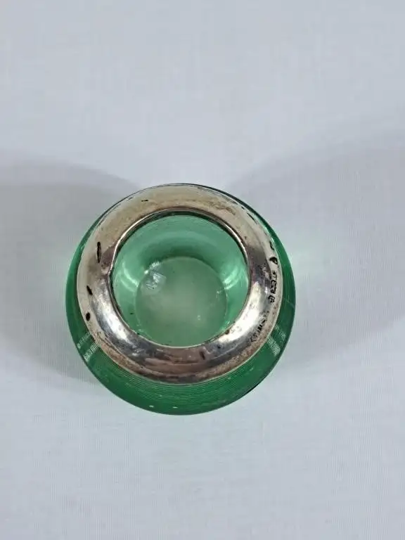 Vintage Sterling Silver Topped Glass Match Holder - Photo 2