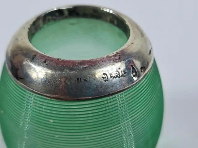 Vintage Sterling Silver Topped Glass Match Holder - Photo 3