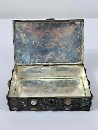 Vintage Metal Trinket Box w/Gemstones - Photo 4