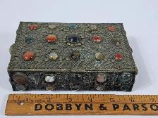 Vintage Metal Trinket Box w/Gemstones - Photo 6