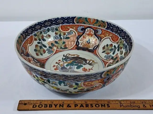 Gorgeous Large Japanese Imari Porcelain Bowl - Photo 5