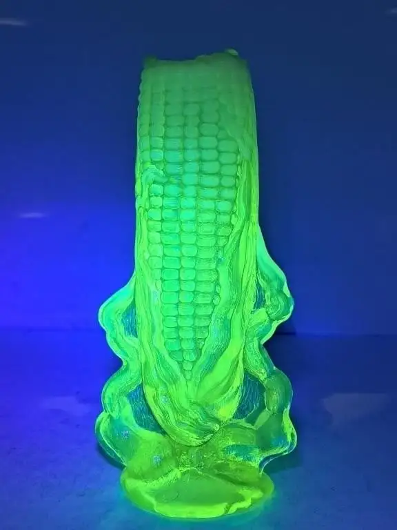 Vintage Vaseline Glass Corn Cob Vase