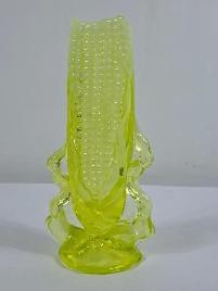 Vintage Vaseline Glass Corn Cob Vase - Photo 2