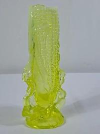 Vintage Vaseline Glass Corn Cob Vase - Photo 3