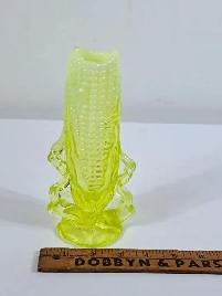 Vintage Vaseline Glass Corn Cob Vase - Photo 5