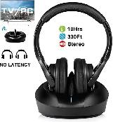 Wireless Headphones for TV with RF Transmitter & Charging Dock