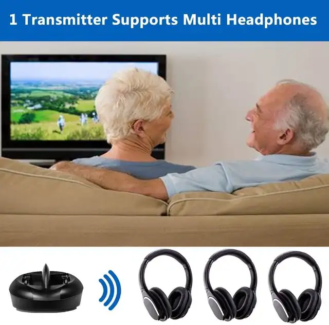 Wireless Headphones for TV with RF Transmitter & Charging Dock - Photo 4