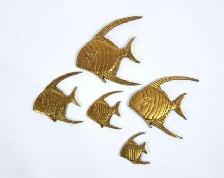 Vintage Brass Tropical Fish Wall Art