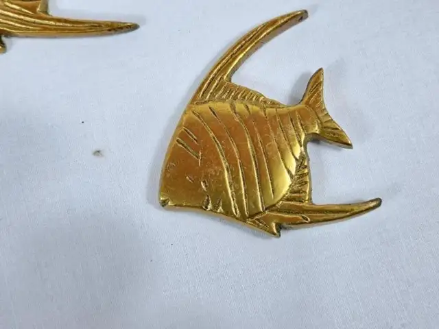 Vintage Brass Tropical Fish Wall Art - Photo 2
