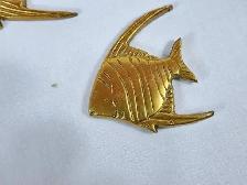 Vintage Brass Tropical Fish Wall Art - Photo 2