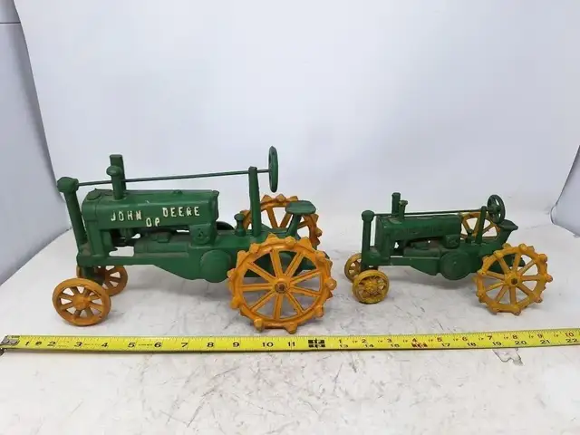 Pair of John Deere Cast Iron Tractors - Photo 2