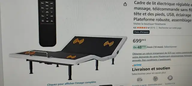 Base pour lit  électrique queen