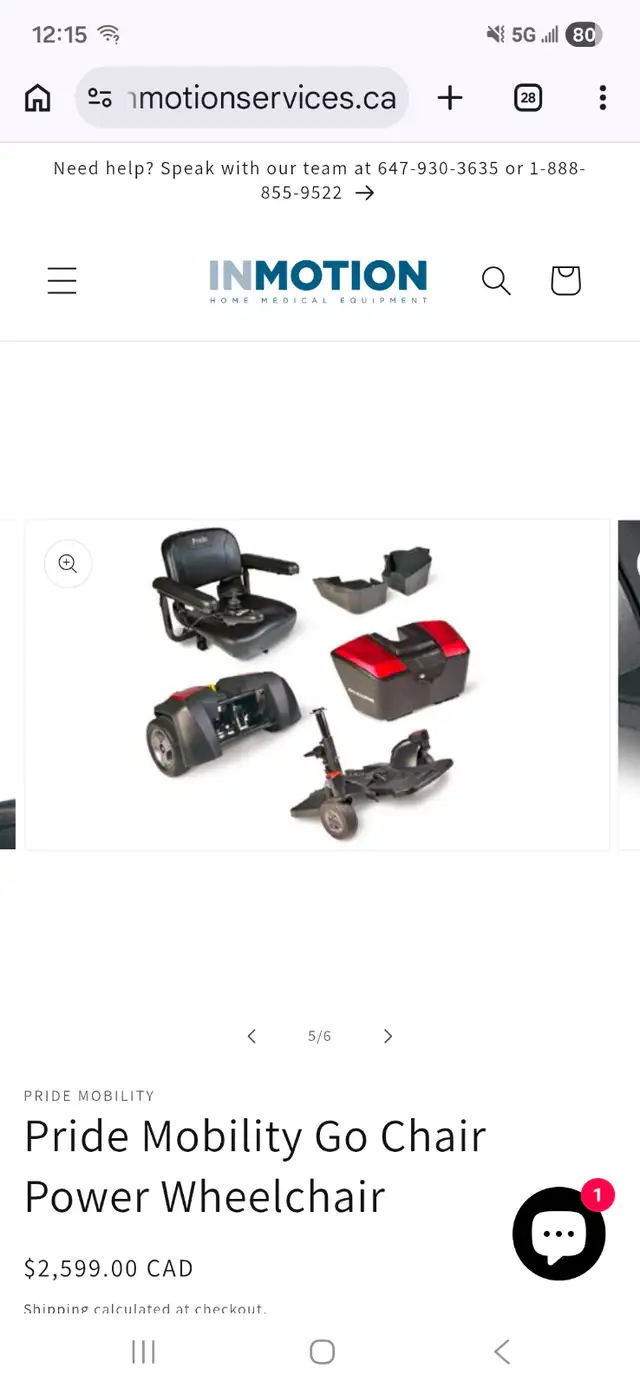 Electric wheelchair ( Pride go chair with 2 new Batteries) - Photo 8