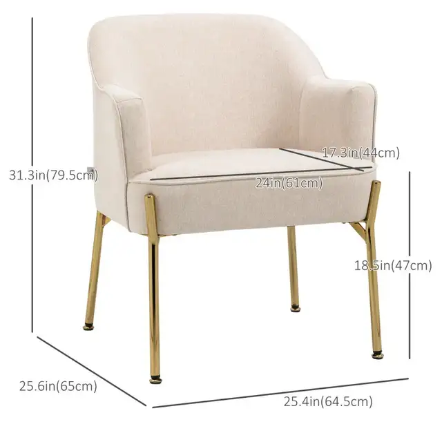 Brand New Modern Accent Chair with Metal Legs Special $199