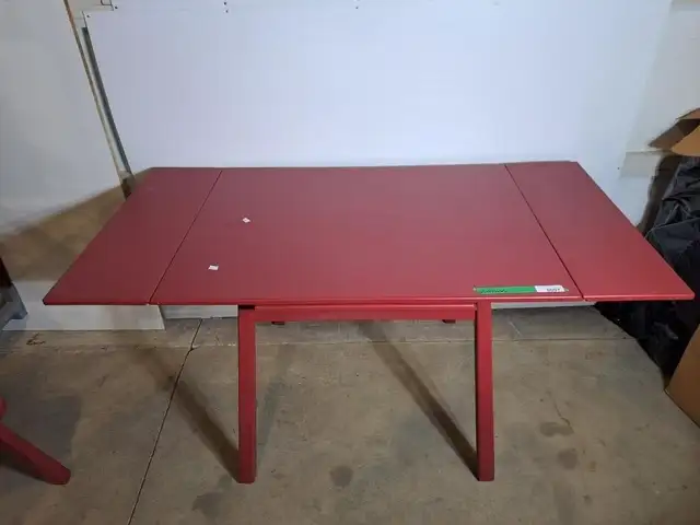 Bright Red Solid Maple Dining Table - Photo 3