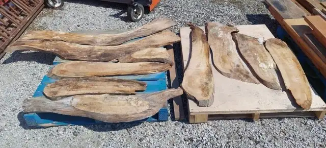 Live edge wood. Longest piece measures 64' Long