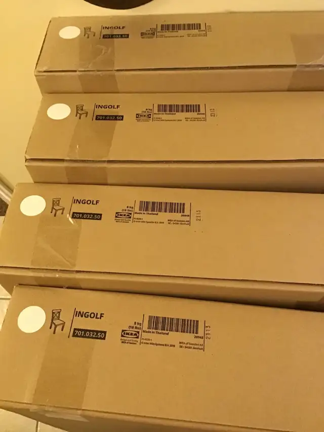 NEW Set of 4 White Ingolf Chairs - Photo 3