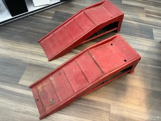 Red Metal Car Ramps