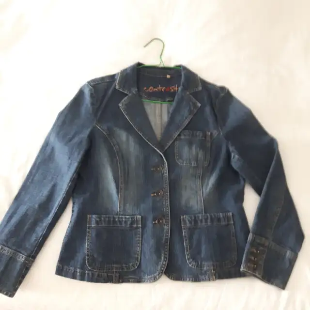 VESTE NEUVE EN DENIM CONTRAST GR MEDIUM FEMME: $15.00 - Photo 3