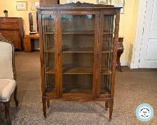 Exquisite Antique Oak Glass Door Cabinet at Charmaines