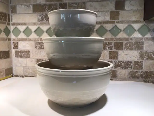 Vintage Sunburst  "Basketweave" bowl set - Medicine Potteries