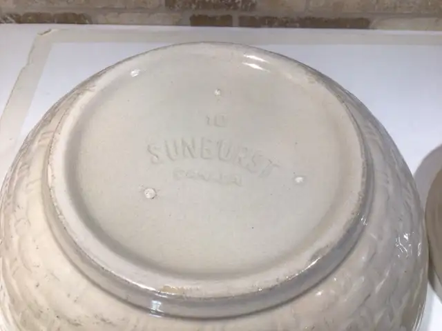 Vintage Sunburst  "Basketweave" bowl set - Medicine Potteries - Photo 7