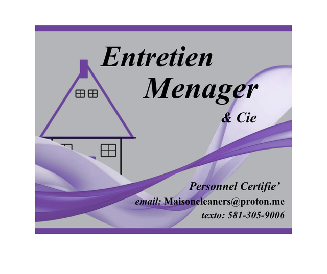 Entretien Menager/House Cleaners Needed/