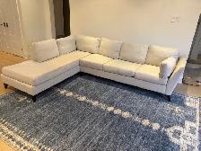 Beautiful modern couch with chaise