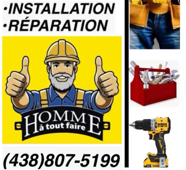 homme à tout faire,installation et réparation (438)809-5993