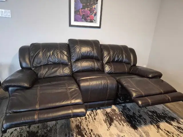 divan cuir veritable electrique  3 place